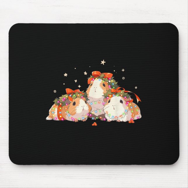 Guinea Pigs Tangled Up In Christmas Lights Guinea  Mousepad (Vorne)