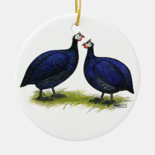Guinea Royal Lila Pair Keramikornament