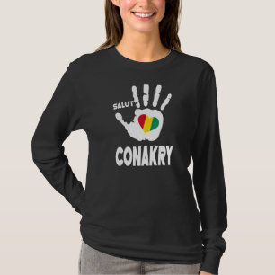 Guinea Salut mit Guinea Flag im Herzen L T-Shirt
