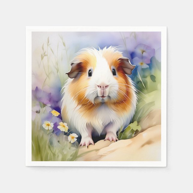 Guinea Schwein Delikatfarbenes Wasser Serviette (Vorderseite)