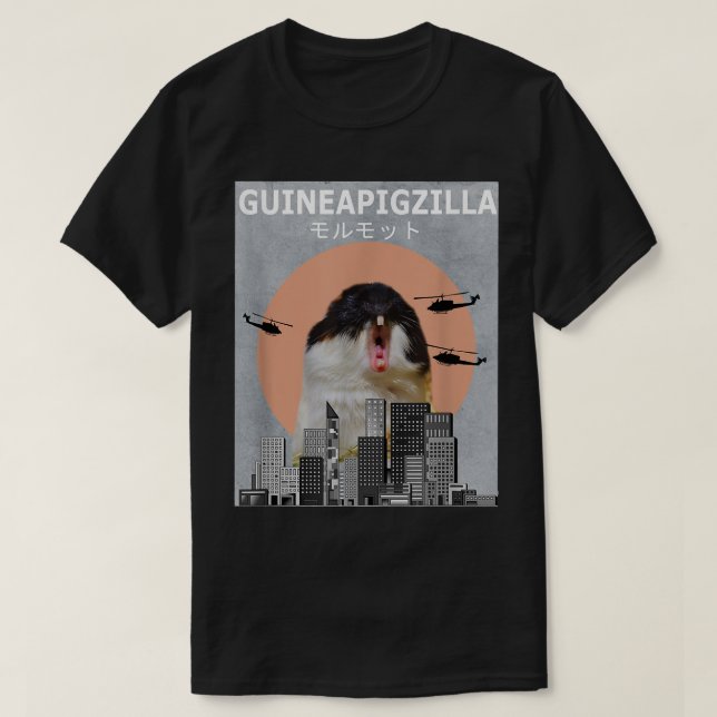Guinea Schwein Guinepigzilla Funny Guinea Schweine T-Shirt (Design vorne)