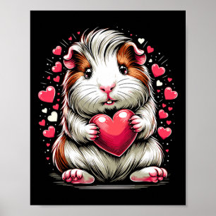 Guinea Schwein Herzschlag Valentinstag Niedliches  Poster