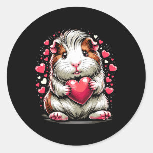 Guinea Schwein Herzschlag Valentinstag Niedliches Runder Aufkleber