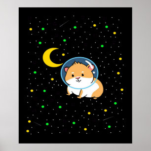 Guinea Schwein im Weltraum   Niedliche Astronomie  Poster