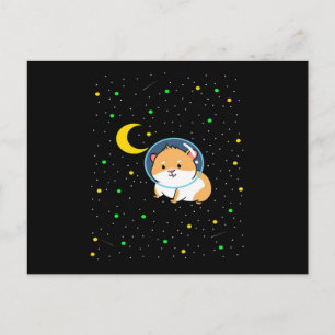 Guinea Schwein im Weltraum Niedliche Astronomie Postkarte