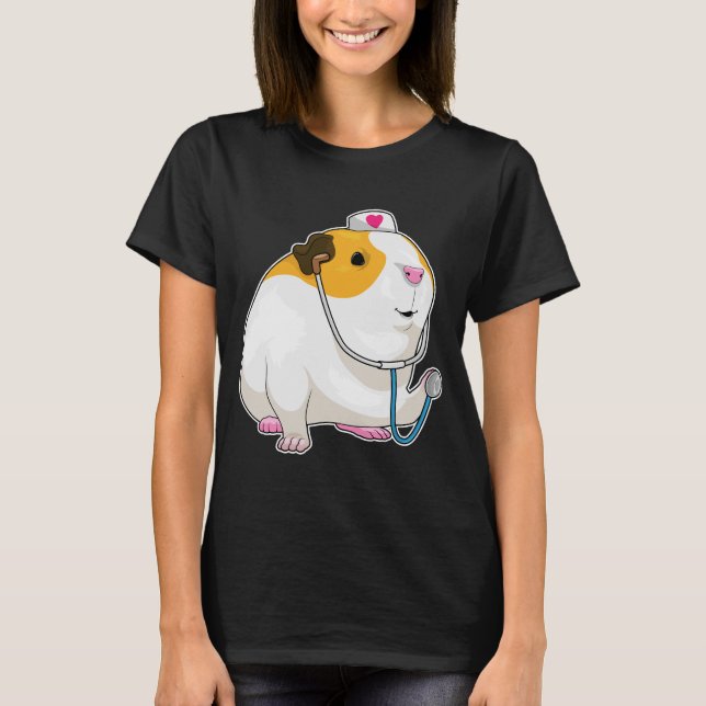 Guinea Schwein Krankenschwester Stethoscopy T-Shirt (Vorderseite)