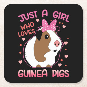 Guinea Schwein Nur ein Mädchen, das Guinea Liebe S Rechteckiger Pappuntersetzer