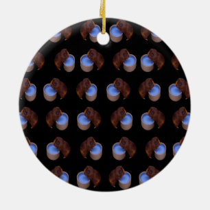 Guinea Schwein Stehendes Trinkmuster, Keramikornament