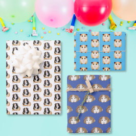 Guinea Schwein verrückte Guinea Mädchen Geburtstag Geschenkpapier Set