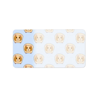 Guinea Schweine auf Blau. Adressaufkleber