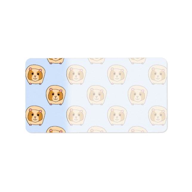 Guinea Schweine auf Blau. Adressaufkleber (Vorne)