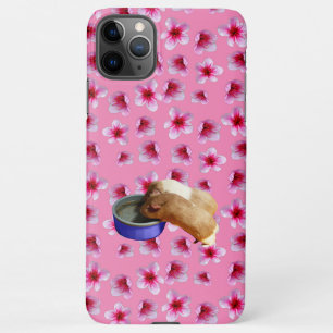 Guinea Schweine auf rosa Blüten, iPhone 11Pro Max Hülle