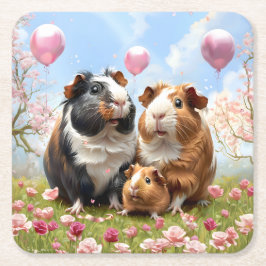 Guinea Schweine Babydusche Rechteckiger Pappuntersetzer