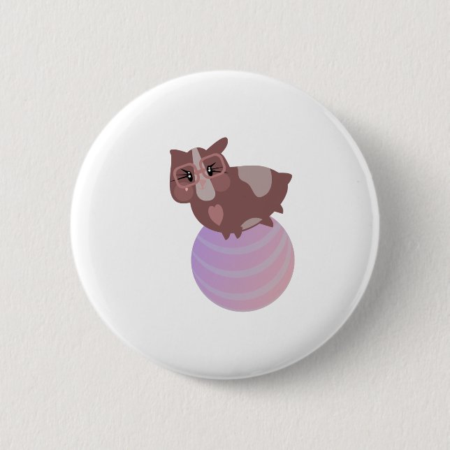 Guinea Schweine Fitness Funny Design Button (Vorderseite)