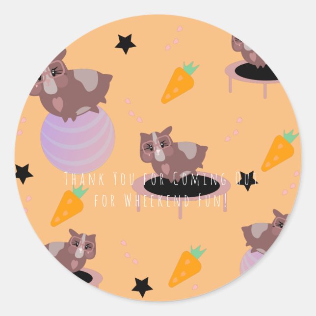 Guinea Schweine Fitness Runder Aufkleber (Vorderseite)