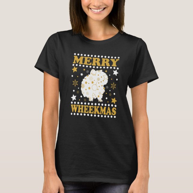 Guinea Schweine frohe Wheekmas Weihnachten Schwere T-Shirt (Vorderseite)