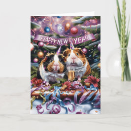 Guinea Schweine glücklich Neues Jahr Karte