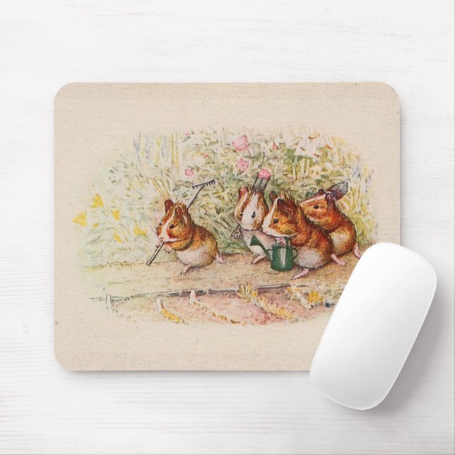 Guinea Schweine im Garten pflanzen Mousepad (Mit Mouse)