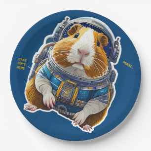 Guinea Schweine im Weltraum! Retro Astronaut Explo Pappteller