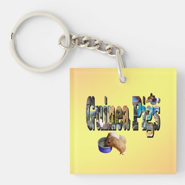 Guinea Schweine ist das Wort, Keyring Schlüsselanhänger (Vorderseite)