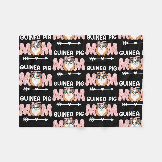 Guinea Schweine Mama Funny Rodents  Fleecedecke (Vorderseite (Horizontal))