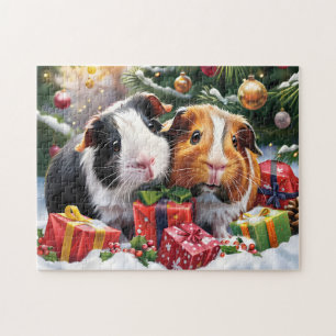 Guinea Schweine mit Weihnachtsgeschenken Puzzle