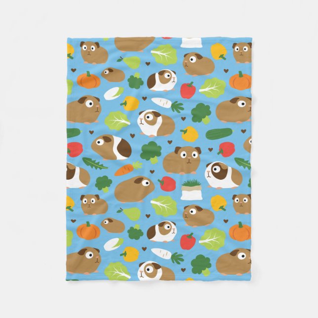 Guinea Schweine und ihre Leckereien Fleecedecke (Vorderseite)