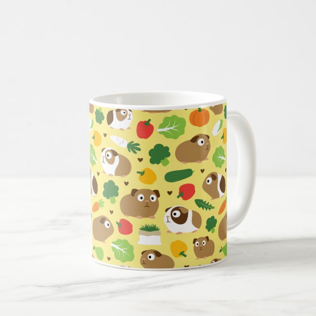 Guinea Schweine und ihre Leckereien Kaffeetasse (VorderseiteRechts)
