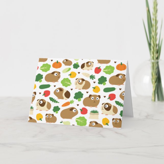 Guinea Schweine und ihre Leckereien Karte (Vorderseite)