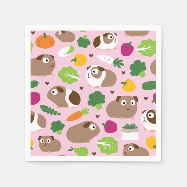 Guinea Schweine und ihre Leckereien Serviette (Vorderseite)