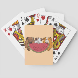 Guinea Schweine und Wassermelone Illustration Spielkarten