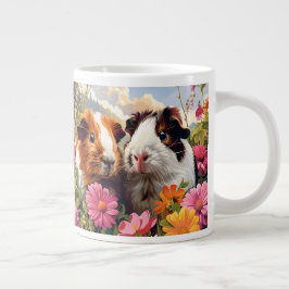 Guinea Schweine unter Wildblumen Jumbo-Tasse