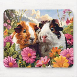 Guinea Schweine unter Wildblumen Mousepad