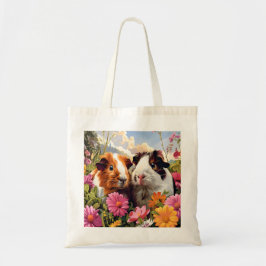 Guinea Schweine unter Wildblumen Tragetasche