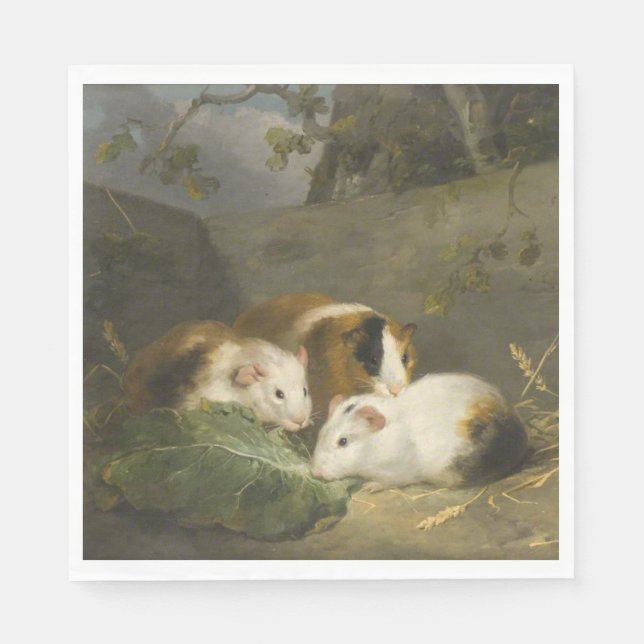 Guinea Schweine (von George Morland) Serviette (Vorderseite)