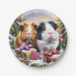 Guinea Schweine Weihnachten Pappteller