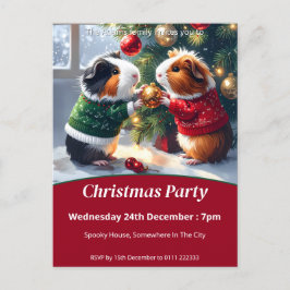Guinea Schweine & Weihnachtsbaum Weihnachten Einladungspostkarte