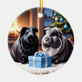 Guinea Schweine & Weihnachtsgeschenk Keramik Ornament