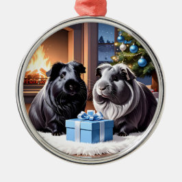 Guinea Schweine & Weihnachtsgeschenk Ornament Aus Metall