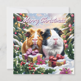 Guinea - Schweine Weihnachtskarte Mitteilungskarte