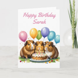 Guinea Schweine zum Geburtstag Karte