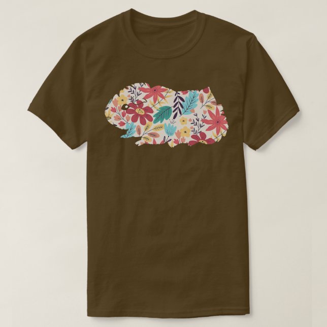 Guinea Schweinebrenne Guinea Blume Schweinezucht P T-Shirt (Design vorne)