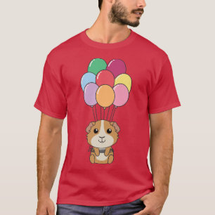 Guinea Schweinefieber mit farbenfrohen Balloons Ka T-Shirt