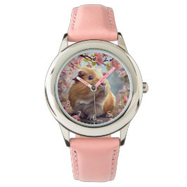 Guinea Schweinefieber mitten im Frühling blüht Armbanduhr