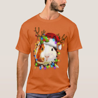 Guinea Schweinefleisch mit Weihnachtsmannmütze Ren T-Shirt