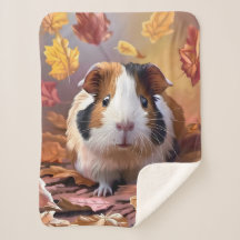 Guinea Schweinefleisch und herbstliche Blätter