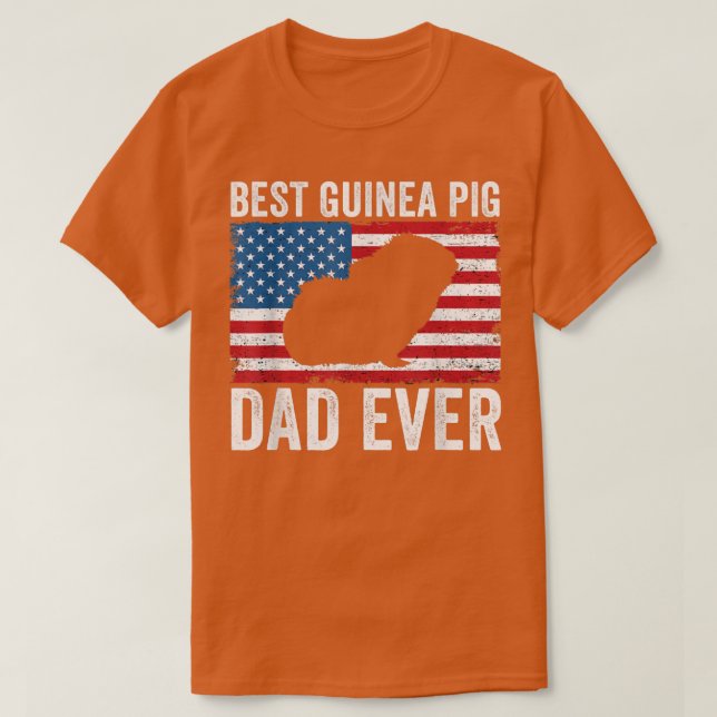 Guinea Schweinefleisch Vater Amerikanische Flagge  T-Shirt (Design vorne)