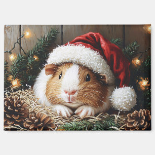 Guinea Schweinefleisch Weihnachtsmannmütze tragen Magnet