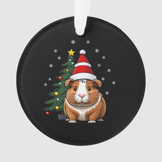 Guinea Schweinefleisch zu Weihnachten Ornament (Vorderseite)