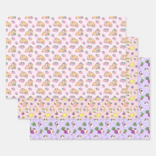 Guinea Schweinepest Set von drei Geschenkpapier Set